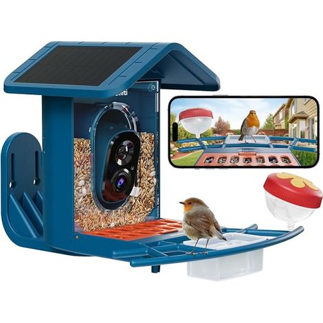 Mangeoire Oiseaux Exterieur Caméra 2K, Identification, Solaire, WiFi 2.4G/5G, Notifications (1/3)