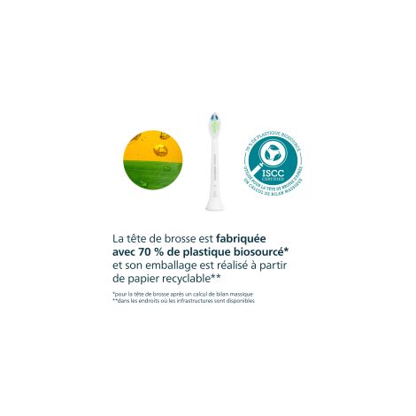 Têtes de brosse à dents sonique Philips Sonicare W2 Optimal White HX6064/87, blanches