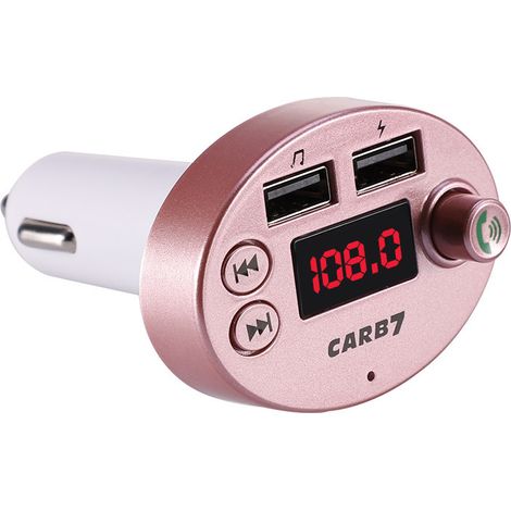 Car MP3 Bluetooth Player with ABS, Cigarette Lighter Type, B7 Bluetooth Car Hands-free - Rose Gold (1/3)