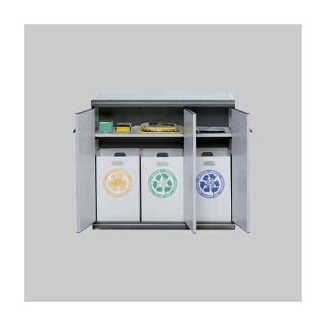 armadio basso per raccolta differenziata 3 ante 'scik' cm 93,6x39x86h