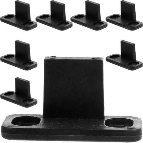 Guide de Porte Coulissante Sol en Abs Noir 8 Pièces Arrêt L pour Portes de Grange Placards Installation Simple et Glissement Fluide (1/5)