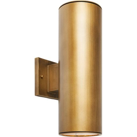Litecraft Haddon Up & Down Outdoor IP44 Rated Wall Light - Brushed Gold (1/5)