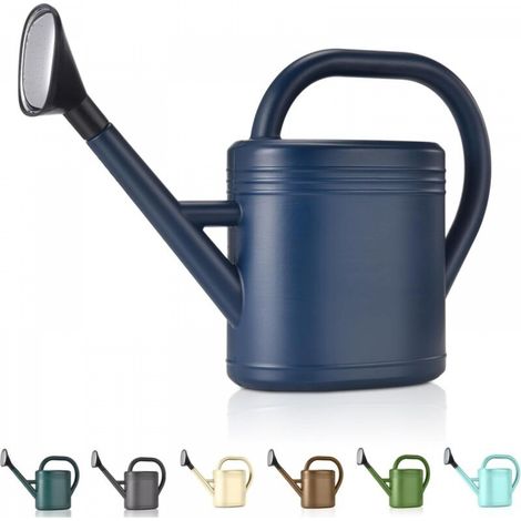 Arrosoir 1 gallon pour plantes d'intérieur, jardins et fleurs de serre extérieure avec grande buse longue et tête de pulvérisation (bleu) (1/5)