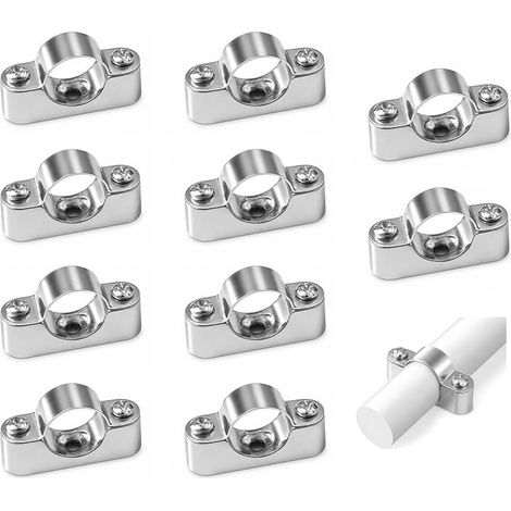 Set of 10 Clamp of Fastening Wall-mounted 25 MM,Clamp of Tightening Hose,HMCEY Fastening Mesh Rigidity,Attached Tube,Clamps of Tightening Metal,Support of Cable for Doors, Windows (1/5)