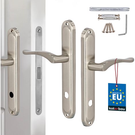 Poignée de porte longue, verrou de toilette pour salle de bain, finition satinée classique, 90 mm