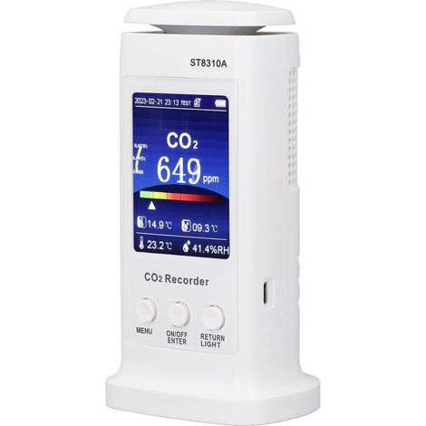 Luftqualitätsmonitor mit ABS-Gehäuse, farbigem Display, Selbstkalibrierung und Kohlendioxidsensor für Zuhause (1/5)
