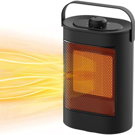 Keramik-PTC-Elektroheizung, leiser 1500 W energiesparender Heizlüfter, Überhitzungsschutz mit tragbarem Griff, 3 Modi Badezimmerheizung, schwarz (1/5)