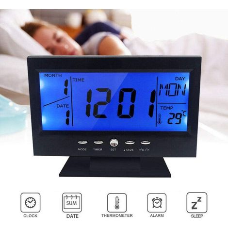 Trade Shop - Reloj Despertador De La Mesa De Bloqueo Gran Pantalla De Retro - (1/5)