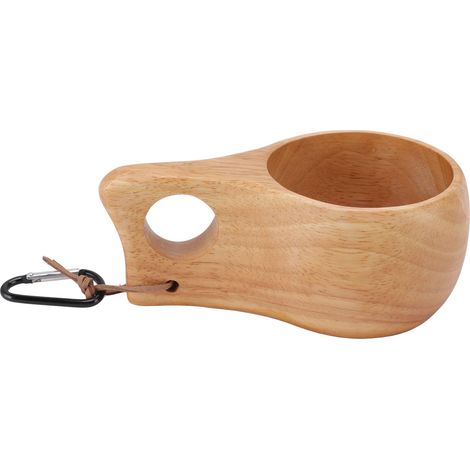 Handgefertigter Holzbecher im finnischen Stil, natürlich und tragbar, ideal für Kaffee, Tee oder Milch. (1/5)