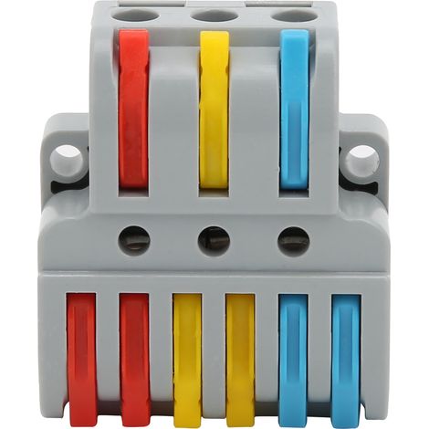 Répartiteur de distribution électrique 3 entrées/6 sorties avec borniers à connexion rapide de couleur LT-633 (1/5)