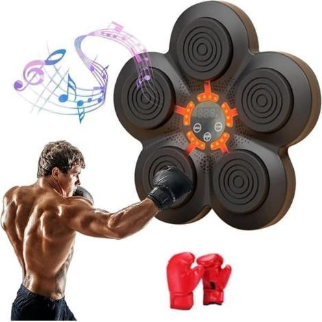 Saco de boxeo eléctrico inteligente con altavoz y música, color negro. (1/5)