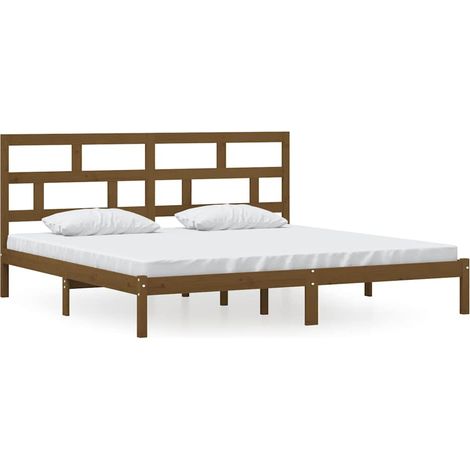Maison Exclusive - Estructura de cama madera maciza de pino marró (1/5)