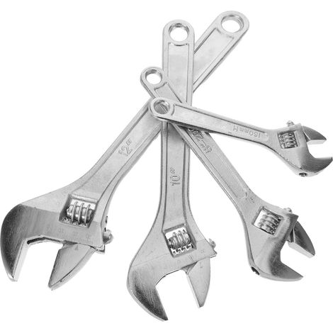 4pièces Jeu de Clés à Molette Réglables Robuste Multifonction pour Plomberie et Entretien Domestique Poignée Ergonomique Antidérapante (1/4)