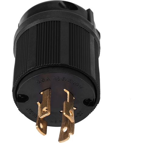 Fiche anti-détachement à quatre trous de type américain pour générateur, 20 A, 125 V-250 V, L14-20P (1/5)