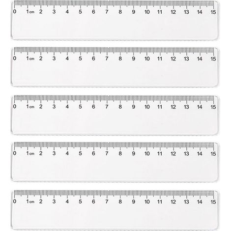 Ensemble de 5 règles mesure droites transparentes 15 cm et 20 (1/5)