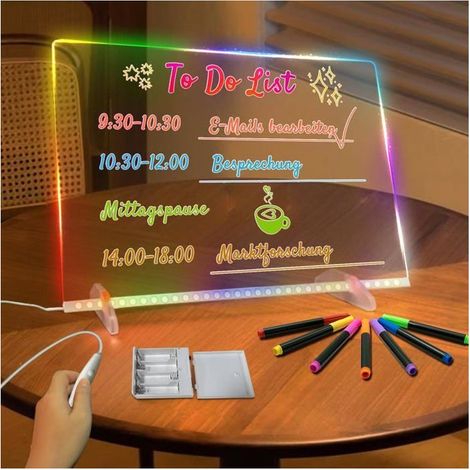 LED-Leuchttisch mit 8 Farben, 6 Lichtmodi, Acryl, USB, Geschenkbox mit Zubehör, für Kinder, Zeichnen, Notizen (1/5)