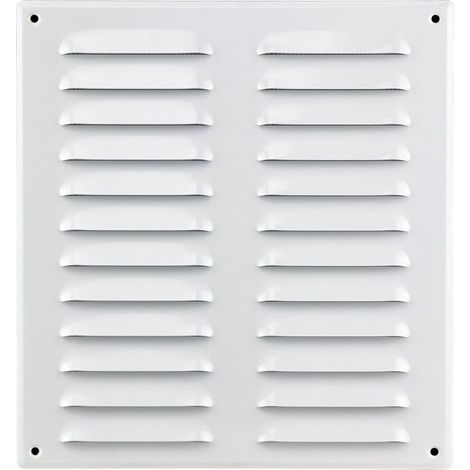 1 - Grille D'Aération - Registre De Ventilation - En Métal Avec Moustiquaire - Pour Mur Et Plafond - Blanc - 26x28cm (1/5)