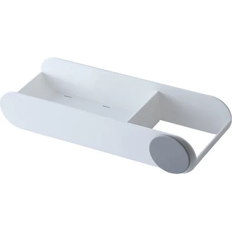 Soporte para secador de pelo, soporte de pared para planchas, soporte para secador de pelo, organizador de baño, estante de almacenamiento, accesorios de baño, blanco (1/5)