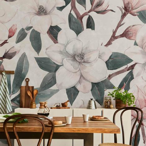 Papier peint artgeist magnolias aquarelle 350 cm x 245 cm