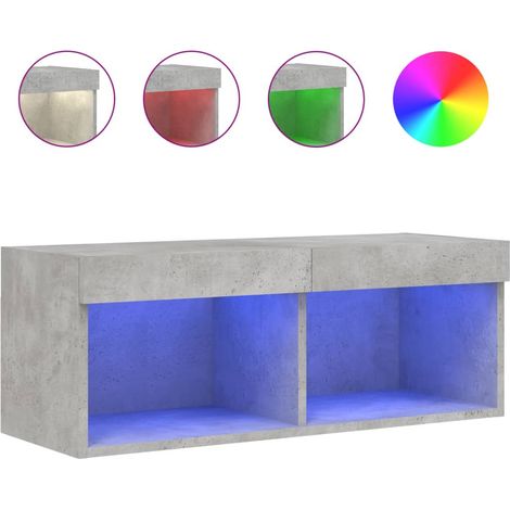 Maison Exclusive - TV-Schrank mit LED-Leuchten Betongrau 80x30x30