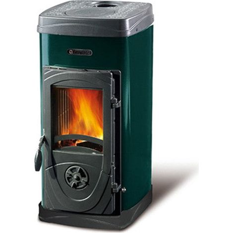 Stufa riscaldamento a legna bruciatutto 5kW potenza Super Junior Nordica - Green