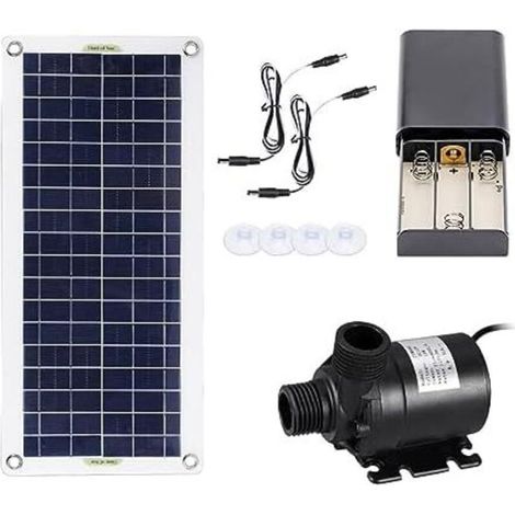 Pompe solaire pour bassin 50W 800L/H ensemble de pompe à eau solaire sans balais Ultra-silencieux pompe à eau Submersible moteur étang à poissons décoration de fontaine de jardin avec une compatibilit (1/5)