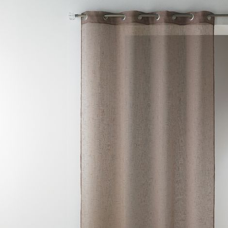 Voilage uni avec fils de lurex Taupe 140x240 cm (1/2)