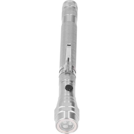 Bâton magnétique portable LED rotatif à 360° pour réparation automobile - Argenté