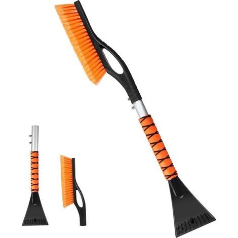 26 Pouces Grattoir Pare Brise Voiture et Brosse à Neige, Outil de Déneigement avec Poignée Ergonomique en Mousse pour Voiture, SUV, Pare-Brise (ABS Durable, PVC Brosse) (1/5)