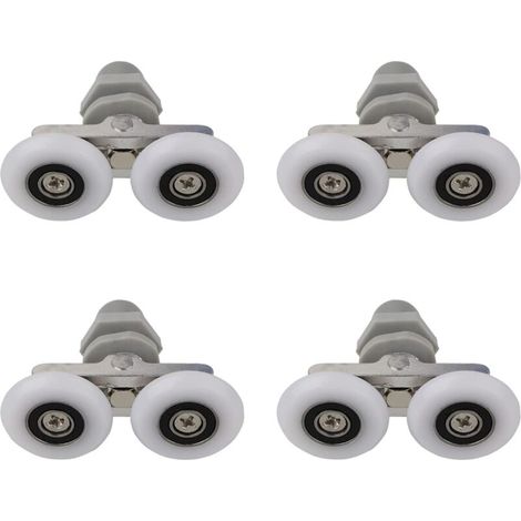 Rulli per box doccia, ruote doppie, ruote scorrevoli, pezzi di ricambio per box doccia, rulli per doccia, pezzi di ricambio per bagno, 25 mm, 4 pezzi