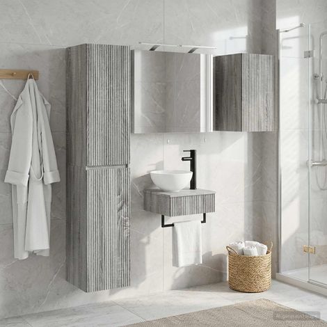 vidaXL Bathroom Furniture Set 5 pcs Grey Sonoma (1/5)