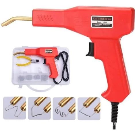 Machine à agrafes pour réparation de plastique - Soudeurs de plastiques pratiques - Rouge - Acier inoxydable