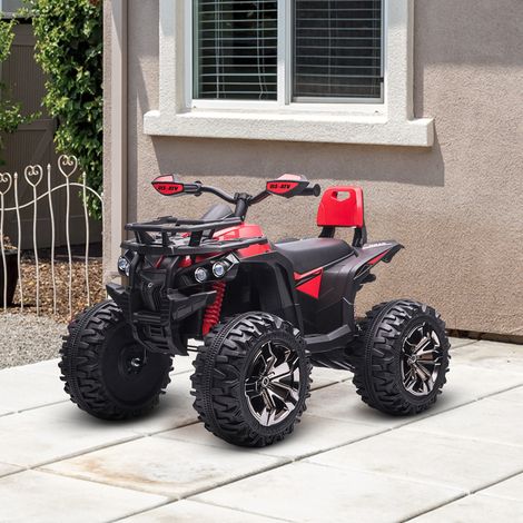 Quad eléctrico infantil, 3-8 km/h, 45 min de autonomía, faros LED, reproductor de música con USB, para niños de 3 a 5 años.