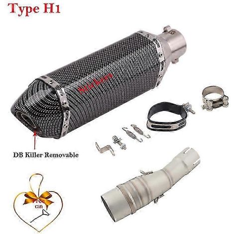 Sistema De Escape Para Motocicleta, Silenciador Modificado, Tubo De Enlace Medio De Carbono, 51mm, Para Yamaha Xmax 250, 300, Xmax250, Xmax300, 2017 -( Type H1) (1/5)