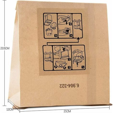10 Sacs Filtre Remplacement pour Aspirateur Karcher WD2 MV2 6.904-322.0 WD2250 A2004 A2054 (1/4)