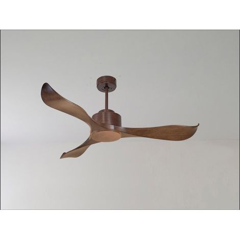 Bolt, Ventilateur déstratificateur d'air, pales bois sombre 132Cm, moteur chromé, 100 % efficace hiver/été avec lampe. (1/5)