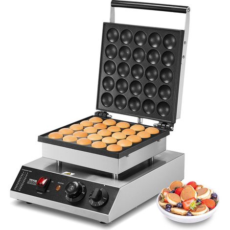 Machine à Poffertjes 25PCS, Gril Électrique 1700W en Acier Inoxydable, Contrôle de Température et Temps pour Maison et Restaurant (1/5)