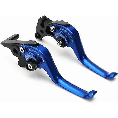 Guidon de course court modifié en alliage d'aluminium avec freins à deux doigts, klaxon et embrayage (R6 années 17 à 22 bleu) pour Yamaha R1 R6 09-22 (1/5)