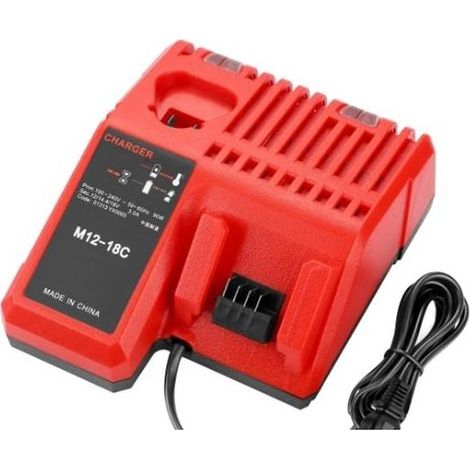 12 / 14,4 / 18 V 3,0 A Milwaukee Doppel-Ladegerät, Schnellladegerät für Lithium-Ionen-Akkus - EU-Stecker (1/4)