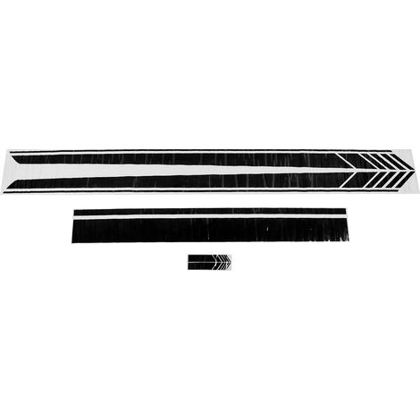 Autocollants universels étanches pour capot de voiture, bas de caisse de portières, bandes de course, autocollants pour carrosserie, noirs. (1/5)