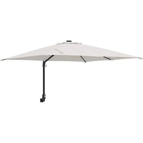 Parasol de jardin couleur sable, 248,5 x 247,5 x 160 cm (1/5)