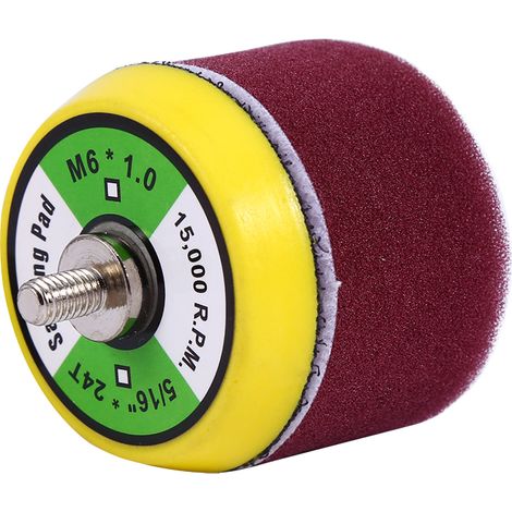 Ensemble de 16 tampons de polissage plats en éponge de 5 cm (2 pouces) pour ponceuse pneumatique et polisseuse de voiture, filetage M6x1 (1/5)