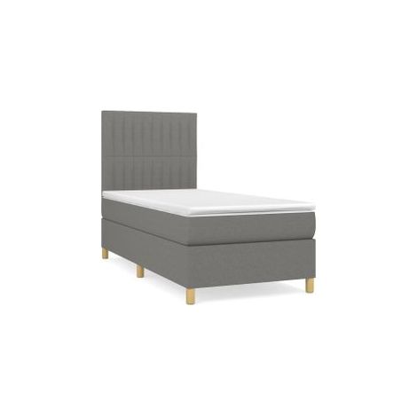 Sommier à lattes de lit avec matelas Gris foncé 100x200 Tissu (1/5)