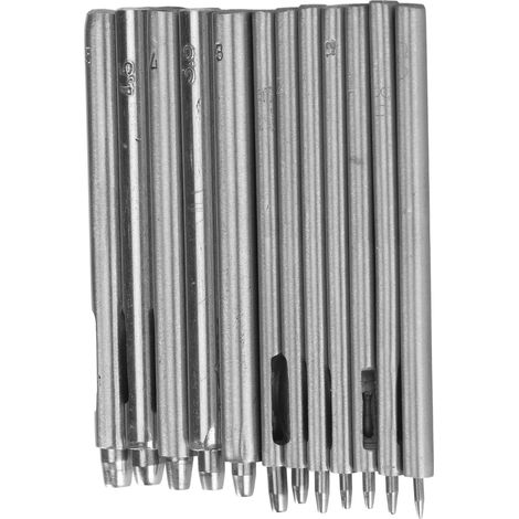 Jeu de 12 emporte-pièces pour cuir, diamètre des trous 0,5-5 mm, convient aux bracelets de montre en cuir, ceintures, etc., outils de perforation pour trous creux. (1/5)