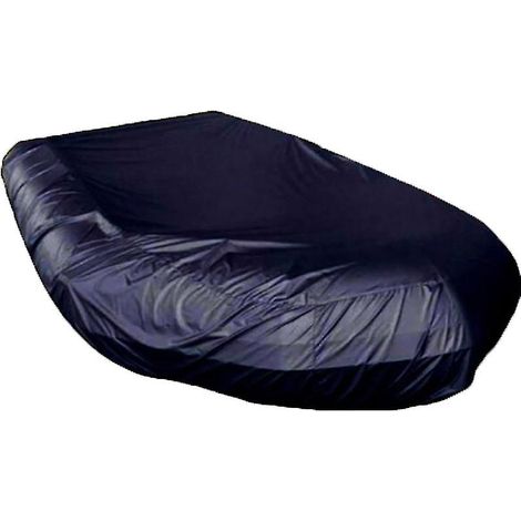 Housse imperméable et résistante pour bateau gonflable, en toile de polyester de qualité marine, noire. (1/4)
