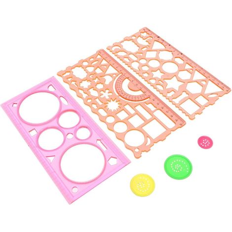 Règles en plastique Healeved pour le dessin créatif, lot de 3 (1/5)
