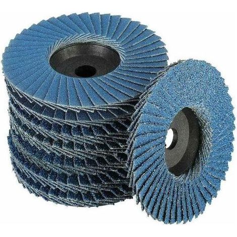 Lot de 8 disques abrasifs à lamelles,Disques abrasifs à lamelles,Ø 76 mm x 10 mm Grain 40/60/80/120, pour métal, acier et bois, Recouvert de Disques à lamelles Disques abrasifs,(bleu) (1/4)