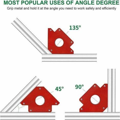 Aimants de soudage - Angle de soudage magnétique - Équerre de montage pour soudures à 45°, 90° et 135° - Support magnétique - Aide à la soudure et au marquage. RTGPT (4 pièces) (1/4)