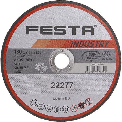 Disco da taglio FESTA INDUSTRY per metallo 180x2x22,2mm 22277.01