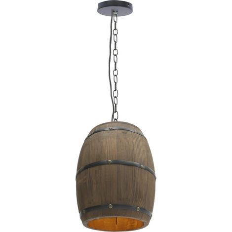 Hanging Vintage Wine Barrel Light Wooden Rustic Old West Cafe Bar Ceiling Lamp E26 (1/5)